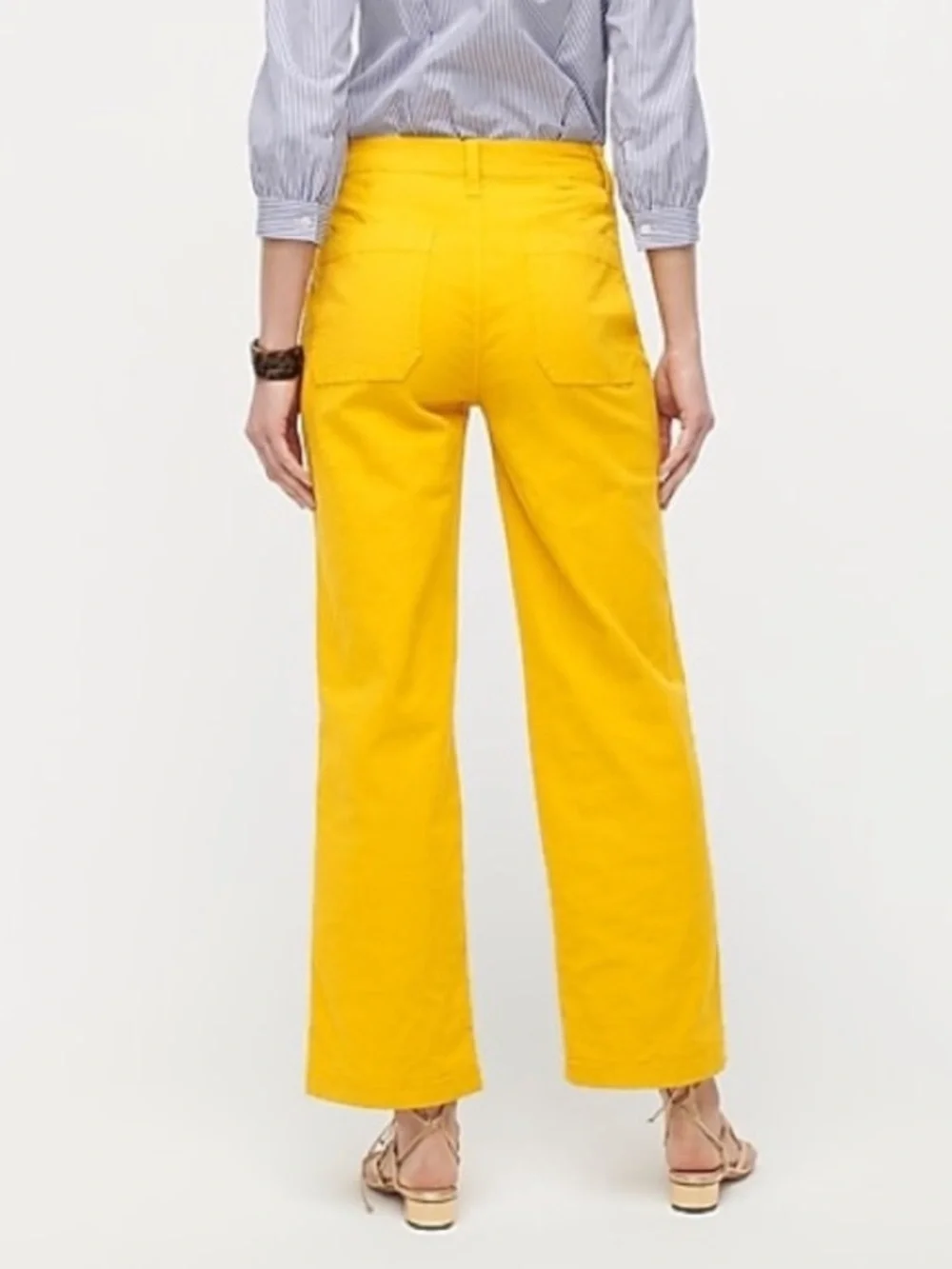 J. Crew Tall Slim Wide Leg Pants Golden Mustard Yellow Business Casual 30T